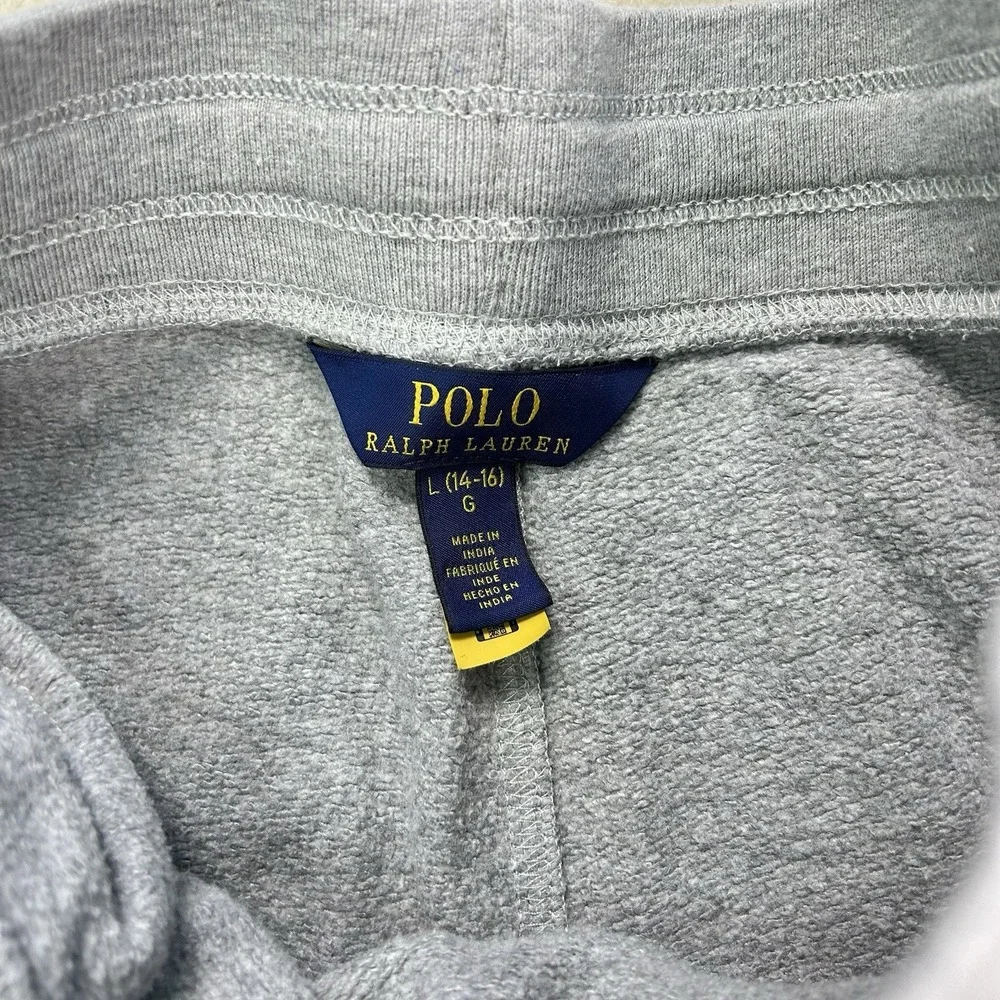 Polo Ralph Lauren Joggers Youth Large Sweatpants  Gray Fleece Embroidered Logo